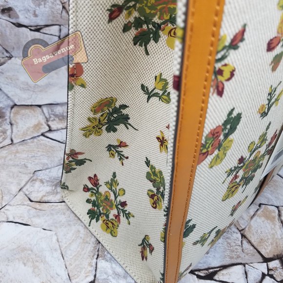 #bagsavenue Yellow Green Floral Christmas Tory Burch Daisy Printed Jumbo - Picture 13 of 16